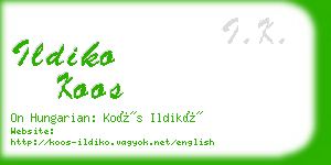 ildiko koos business card